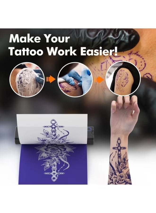 Professional Tattoo Transfer Printer, A4, Portable, Ink-Free, Bluetooth Wireless USB, for PC & MacBook - Image 3