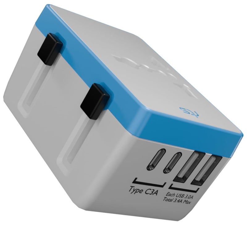 RTS Universal Travel Adapter with Type C USB C 2 Type C 2 USB All in One Worldwide Travel Essentials Charger - Image 2