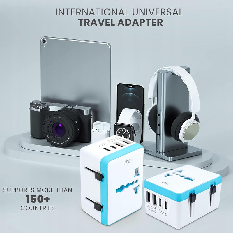 RTS Universal Travel Adapter with Type C USB C 2 Type C 2 USB All in One Worldwide Travel Essentials Charger - Image 5