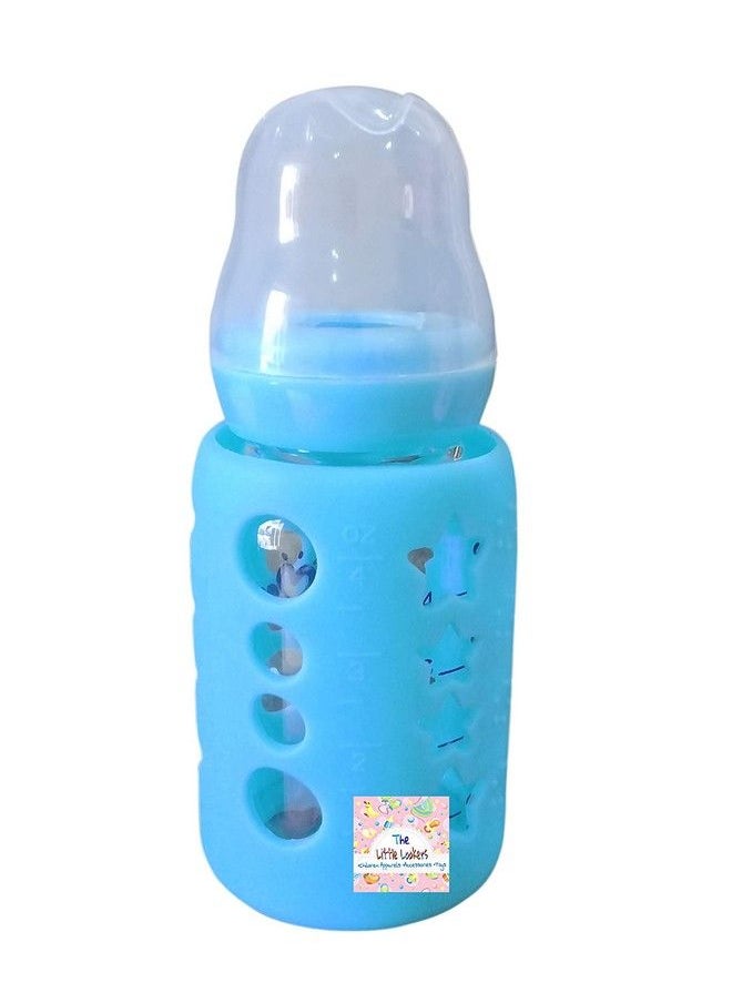 The Little Lookers - Baby Feeding Bottle Silicone Warmer Cover Sleeve Holder Insulated Protection For Newborns Infants Babies (Pack Of 1) (Blue120Ml) - Image 1