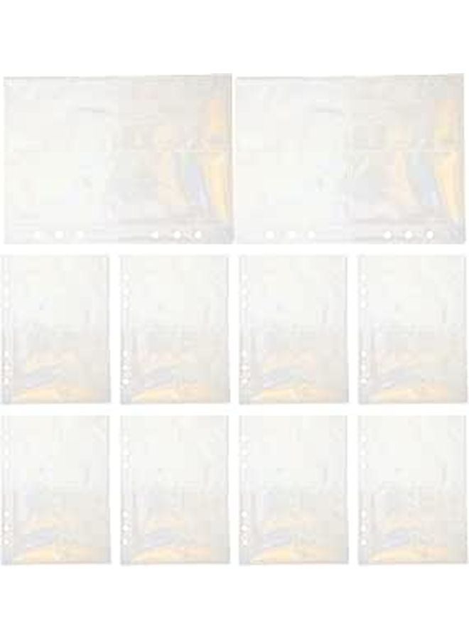 Transparent Photo Album Sleeves 10 Sheets for Ring Binders Protect Photos Postcards - Image 1