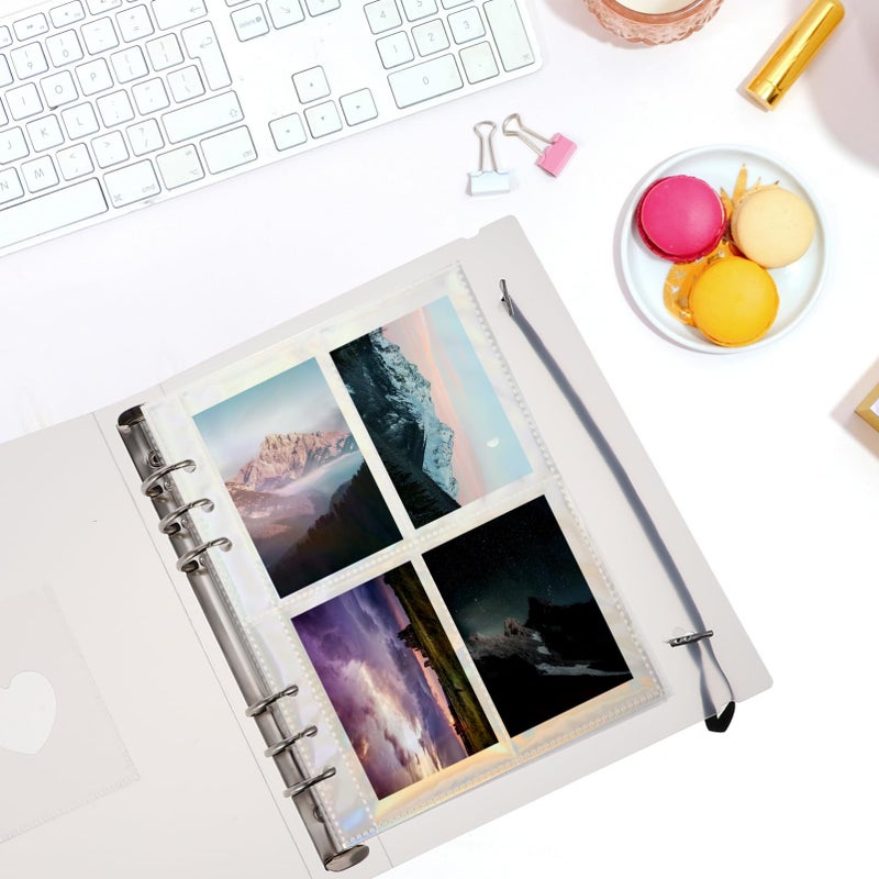 Transparent Photo Album Sleeves 10 Sheets for Ring Binders Protect Photos Postcards - Image 5