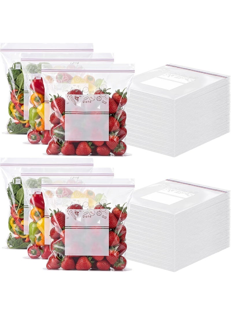 Double Zipper Reusable Food Storage Bags 18PCS 23.5 × 30.4 cm – Clear Leakproof Zip Lock Freezer & Refrigerator Storage Bags for Meat, Chicken, Fish, Vegetables, Fruits, Meal Prep, Leftovers, Snacks, Kitchen, Home & Travel Organization - Image 3
