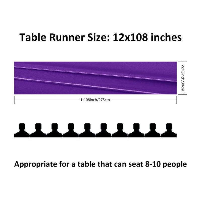 flohar 6Pack Table Runner 12 x 108 Inches Satin Silk Table Runner for Wedding, Birthday Party, Banquets, Graduations Decoration, fit Rectange and Round Table-Purple - Image 2