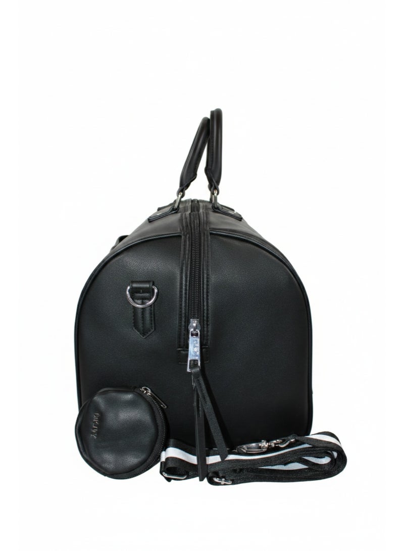 DKNY Checkerboard Softside Duffle Bag | Color Black - Image 3