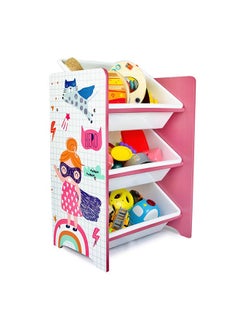 Home Canvas Home Canvas Super Girl Toy Storage 3 Bins Organizer For Kids Play Room, Multicolor  - Image 4