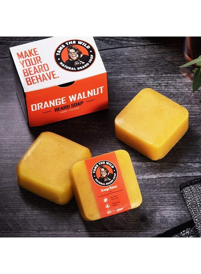 TAME THE WILD MAKE YOUR BEARD BEHAVE Tame the Wild Premium Beard Wash for Men - Natural Beard Soap - Beard Shampoo & Conditioner - Mens Face Wash & Body Scrub - Made of Shea Butter & Coconut Oil - 3 Pack Set of 5oz Beard Bars - Image 5