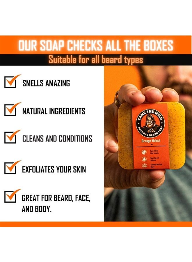 TAME THE WILD MAKE YOUR BEARD BEHAVE Tame the Wild Premium Beard Wash for Men - Natural Beard Soap - Beard Shampoo & Conditioner - Mens Face Wash & Body Scrub - Made of Shea Butter & Coconut Oil - 3 Pack Set of 5oz Beard Bars - Image 2