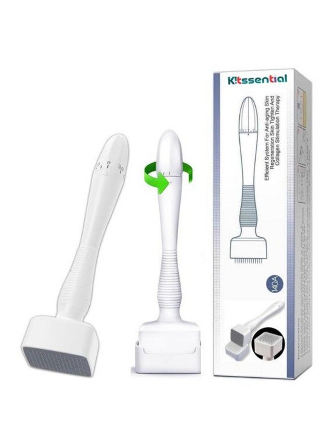 Kitssential® 140 Titanium Adjustable Microneedling Derma Stamp -Derma Microneedle Stamp for Face & Hair & Beard & Scalp - Derma Roller Alternative Skin Care - Dermastamp For Body Home Use (Hair Beard Growth) - Image 1