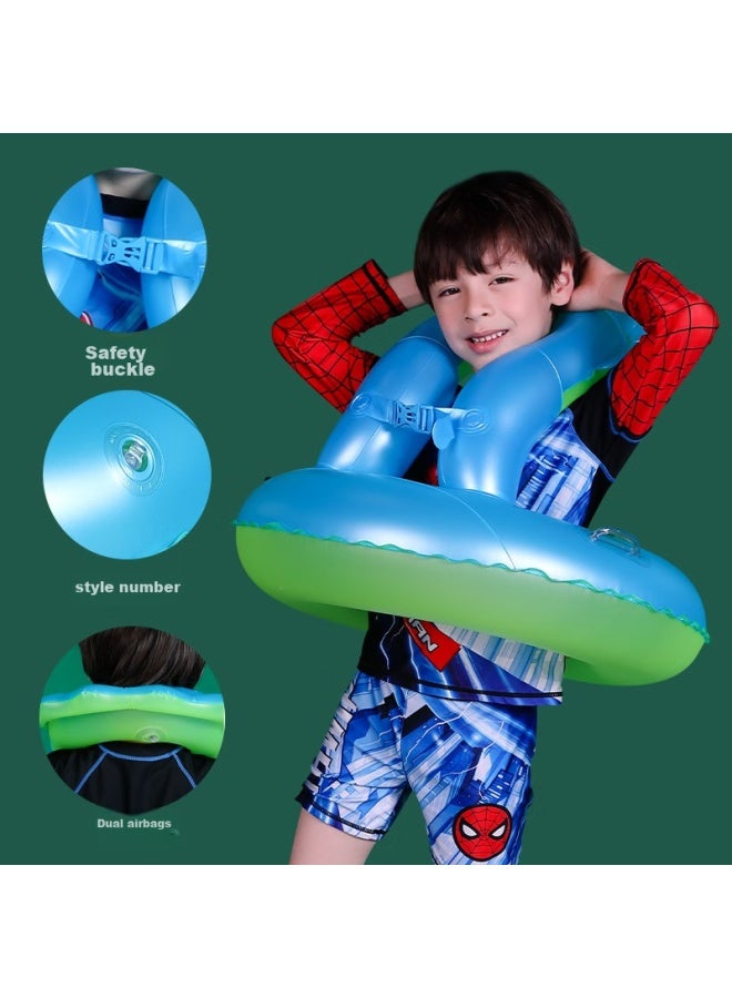 Swimming Fun Yonglebao, Upgraded Safe Anti-rollover Snake-shaped Swim Ring, Thickened Circular Inflatable Swimming Ring Life Buoy, Blue, Size S - Image 2