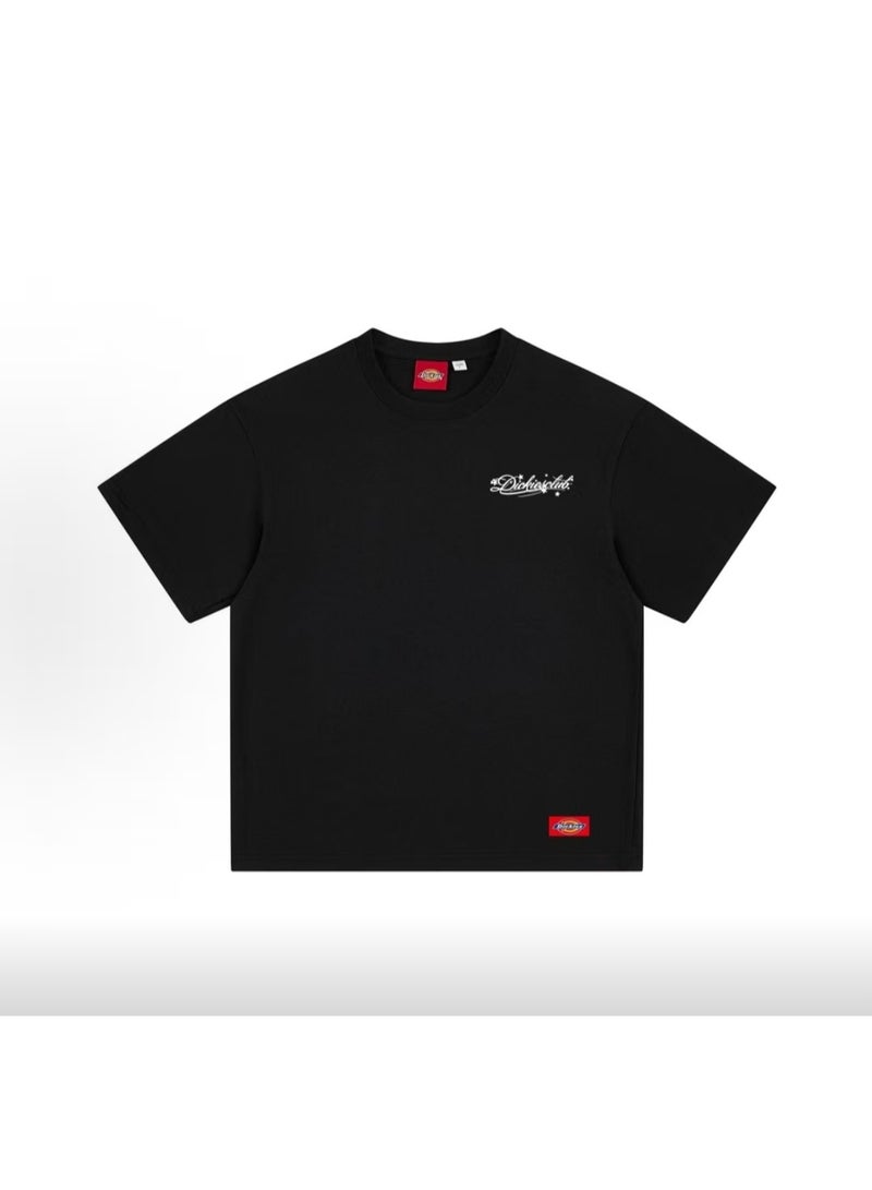 Dickies American Retro Script White Print Black T-Shirt Size XL - Image 1
