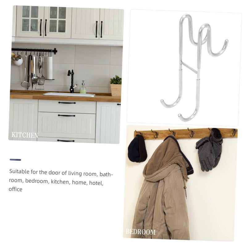 Over The Door Towel Hooks Black Scratch Resistant Space Saving Bathroom Towel Hanger - Image 4