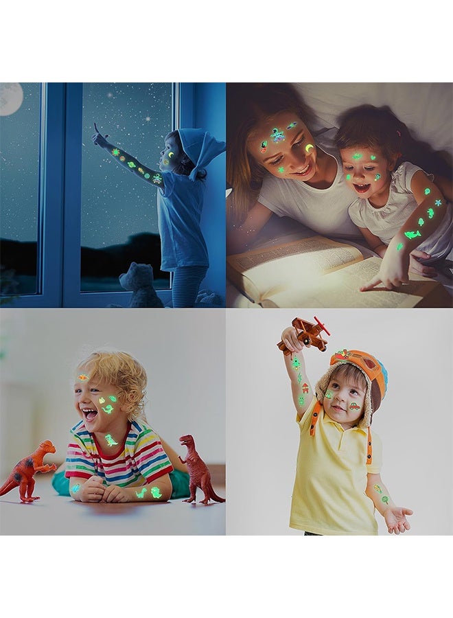 30 Sheets Glitter Temporary Tattoos for Kids Waterproof Butterfly Mermaid Unicorn Cartoon Stickers Glow Tattoo for Girls Birthday Party Favors Goodie Bags Fillers(Luminous Pattern) - Image 5