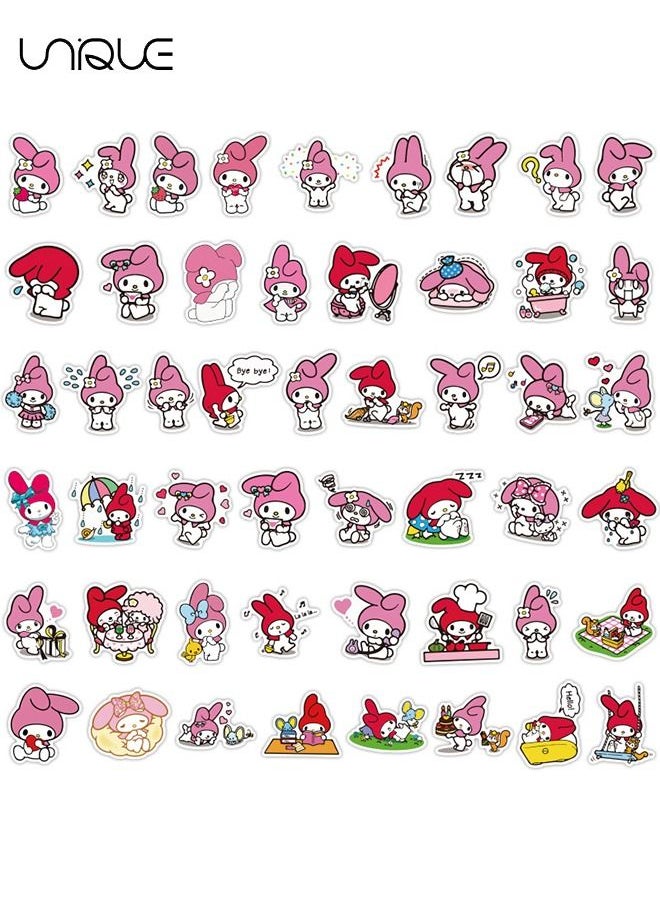 Unique - 50 Pcs My Melody Stickers - Kawaii Stickers - Lovely Image Graffiti Stickers for Kids and Girls DIY Kawaii Sticker Laptop Bedroom Decoration Water Cup Waterproof Stickers - Image 1