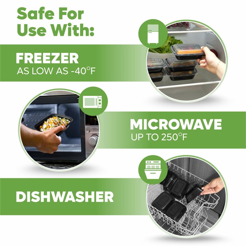 Comfy Package [12 oz -50 Pack - 1 Compartment Reusable Meal Prep Containers - Microwaveable  Dishwasher and Freezer Safe  BPA-Free  Portion Control and Convenience Food Storage with Lids  Stackable - Image 4