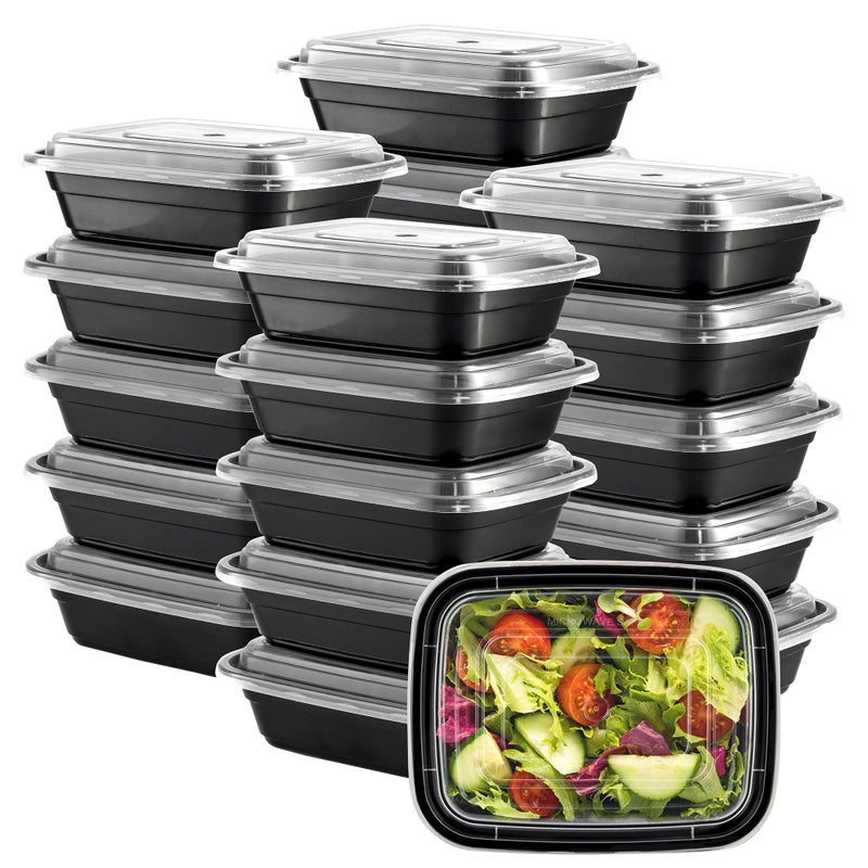 Comfy Package [12 oz -50 Pack - 1 Compartment Reusable Meal Prep Containers - Microwaveable  Dishwasher and Freezer Safe  BPA-Free  Portion Control and Convenience Food Storage with Lids  Stackable - Image 1
