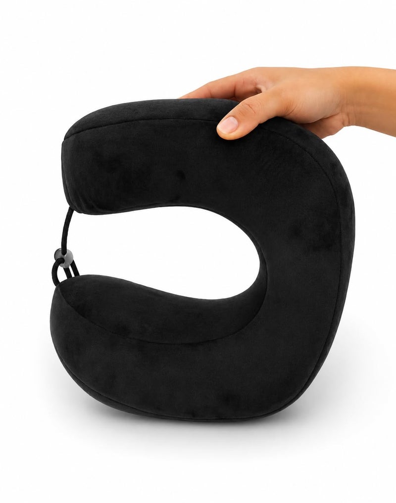 Memory Foam Travel Neck Pillow, U-Shaped Neck Support Pillow, Removable Washable Cover, Lightweight, Perfect for Airplane, Car, Waiting Lounge - Image 2