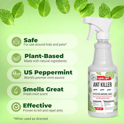 Mighty Mint Peppermint Oil Ant Killer Spray – Natural Ant Repellent for Indoor & Outdoor Use – Plant-Based Insect & Pest Control – 16 oz - Image 3