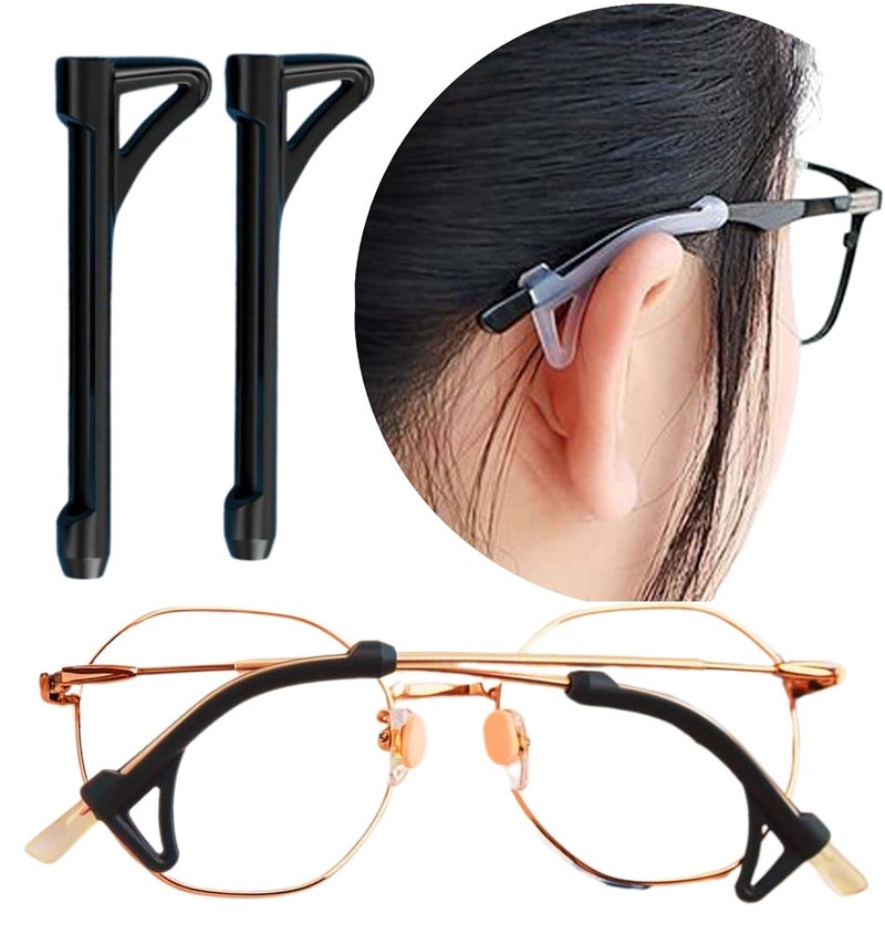 ONEAGE ONE AGE [Pack of 4pcs/2 Pairs Secure Fit Anti-Slip Silicone Ear Grips Guard Specs Holder Grip Temple Tips Rim Eyewear Retainer Sleeves Eyeglasses Spectacles Sunglasses Goggles for Sports Kids Adults - Image 1