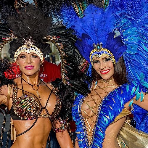 Goenb Mardi Gras Headband, Mardi Gras Headband for Women Carnival Feather Headpiece for Hawaii Costume Party (Black) - Image 5