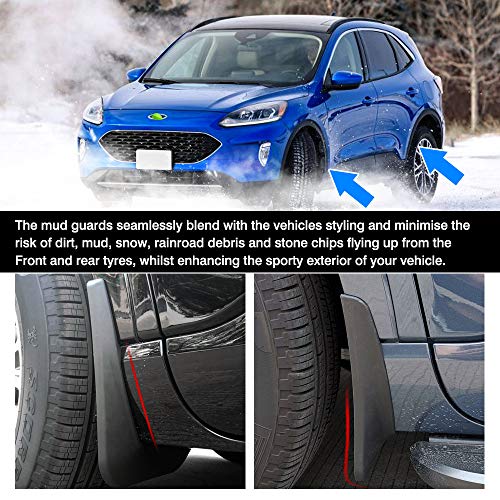 Autorder حواجز الطين أوتورد لسيارة فورد إيسكيب 2020 2021 2022 2023 2024 2025 مجموعة حواجز الطين الأمامية والخلفية 4 قطع (غير مناسبة لطرازات ST-Line) - Image 3
