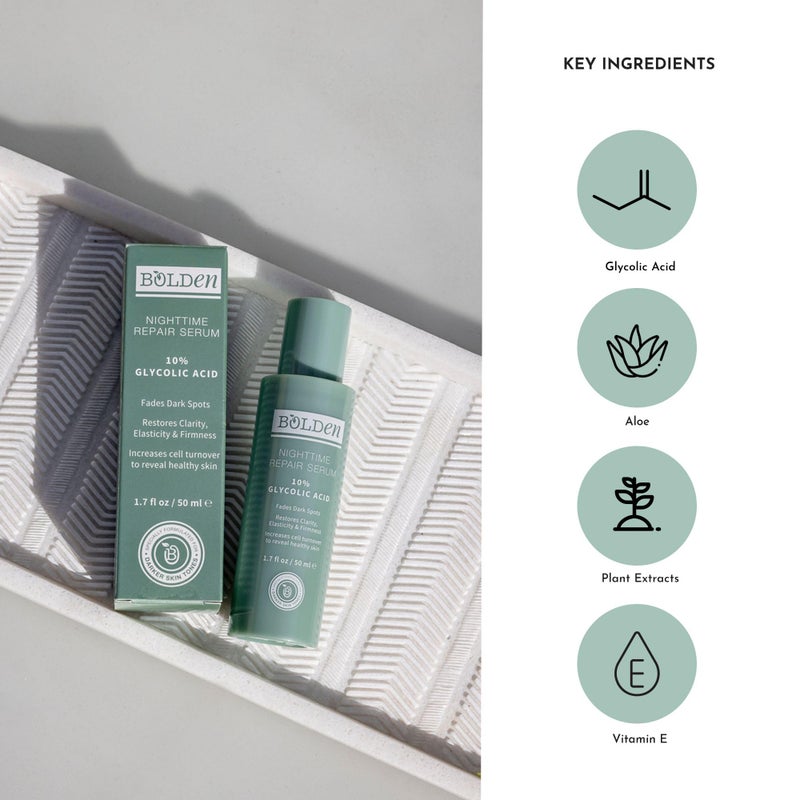 Bolden Nighttime Repair Serum | Facial Serum for Dark Spots and Discoloration | Ideal for Acne-Prone & Melanin-Rich Skin | 1.7 Fl Oz - Image 4