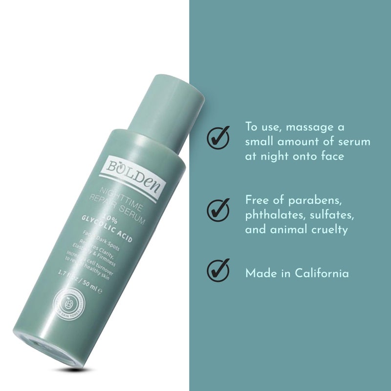 Bolden Nighttime Repair Serum | Facial Serum for Dark Spots and Discoloration | Ideal for Acne-Prone & Melanin-Rich Skin | 1.7 Fl Oz - Image 5