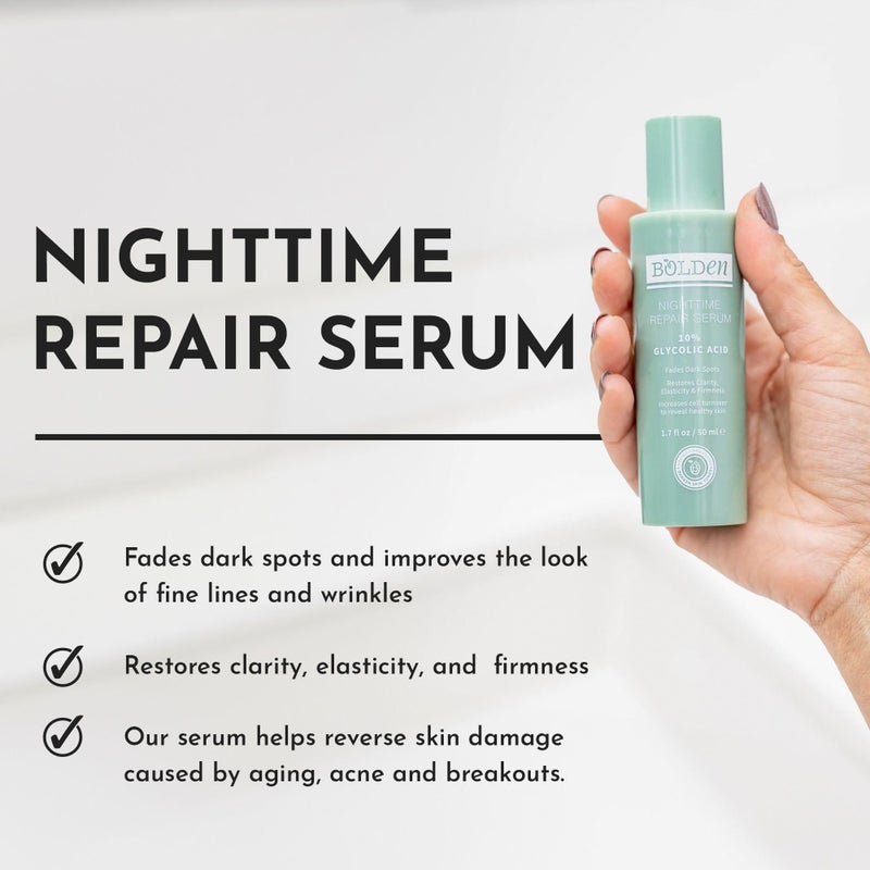 Bolden Nighttime Repair Serum | Facial Serum for Dark Spots and Discoloration | Ideal for Acne-Prone & Melanin-Rich Skin | 1.7 Fl Oz - Image 3