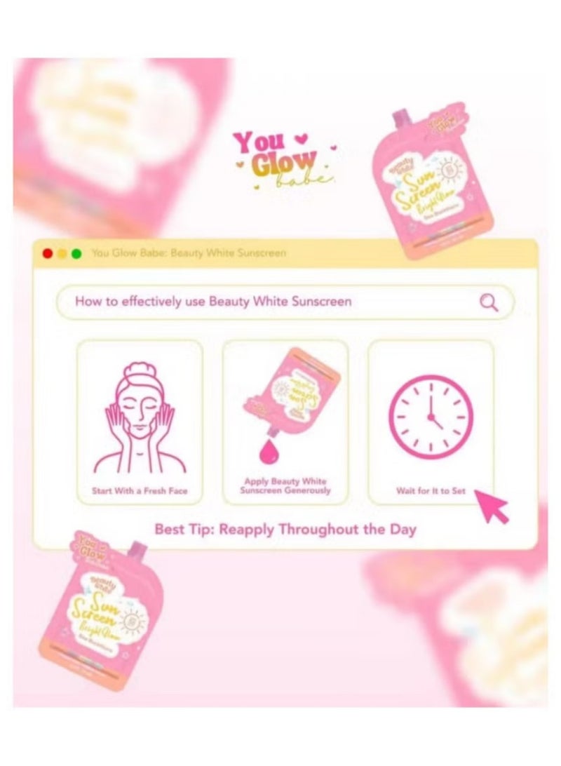 جلو واقي شمس Beauty White بعناب البحر SPF 50 PA+++ لحماية البشرة وتوحيد اللون - Image 5