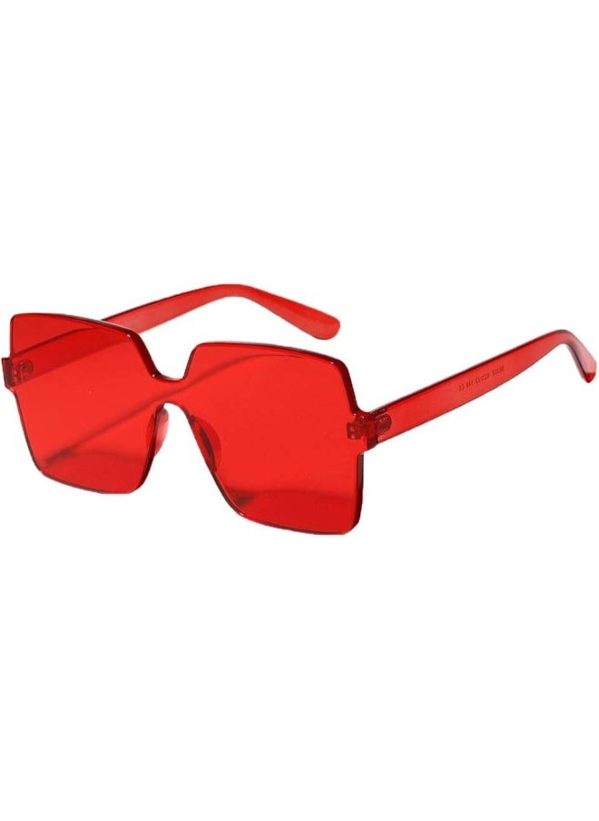 silvercnc 3 Pieces Women's One Piece Sunglasses Square Rimless Designer Eyewear Shades  - Image 2