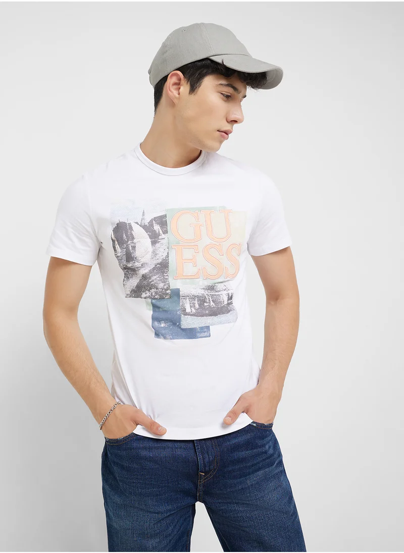 GUESS Sail Boat Crew Neck T-Shirt