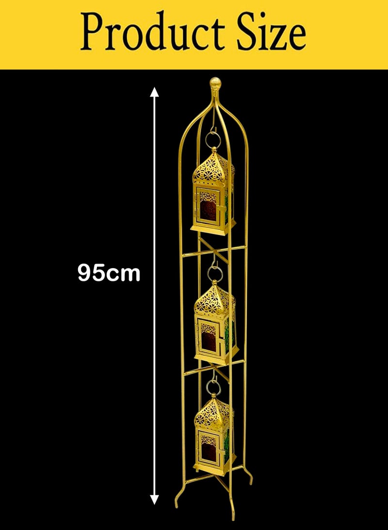Living 3 Candle Lantern In 1 Stand 95 CM  - Image 5