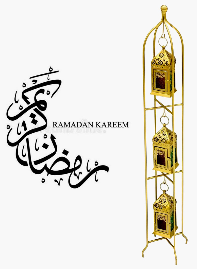 Living 3 Candle Lantern In 1 Stand 95 CM  - Image 2