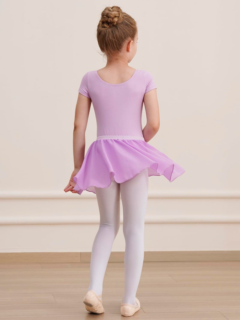 WEGETIT Leotard Girls Gymnastics Toddler Dance Ballet Pink Leotard Dresses with Skirt (Light Purple,8-10 Years) - Image 5