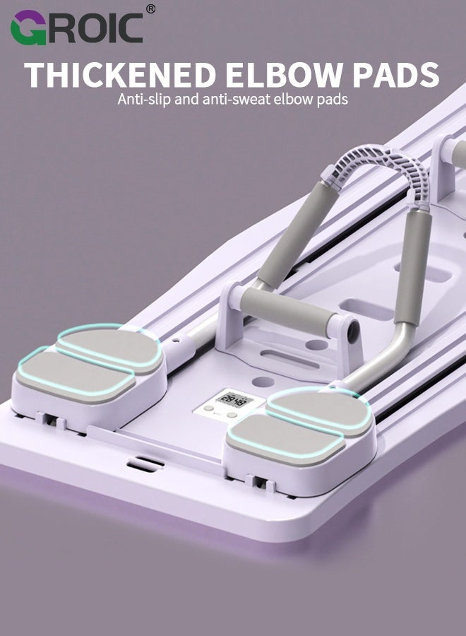 GROIC 5 in 1 Pilates Board Multifunctional Ab Exercise Board Machine, Push Up Pilates Reformer Set Ab Roller Wheel, Ab Trainer, Ab Machine, Exercise Board, Abdominal Board Exercise Equipment for Home - Purple - Image 5
