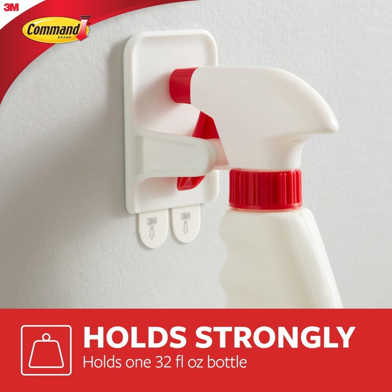 Command Spray Bottle Hangers, Holds up to 32 fl oz, 2 Hangers with 4 Strips, Damage-Free Spray Bottle Holder Wall Mount to Cabinet, Kitchen, or Under Sink - Image 3