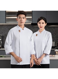 NIBEMINENT Summer Dining Chef Overalls Long Sleeve Thin Breathable Clothing Hotel Restaurant Restaurant Rear Kitchen Work Clothes 