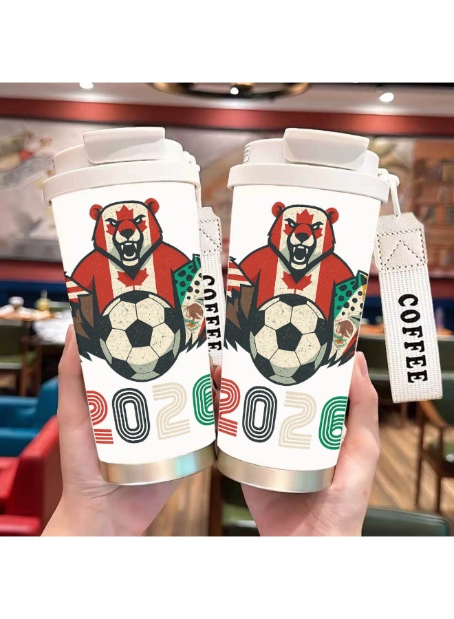 FIFA 520ml World Cup Printed Stainless Steel Insulated Water Bottle Double Wall Vacuum Thermal Flask Leakproof Cup for Hot & Cold Drinks - Image 3
