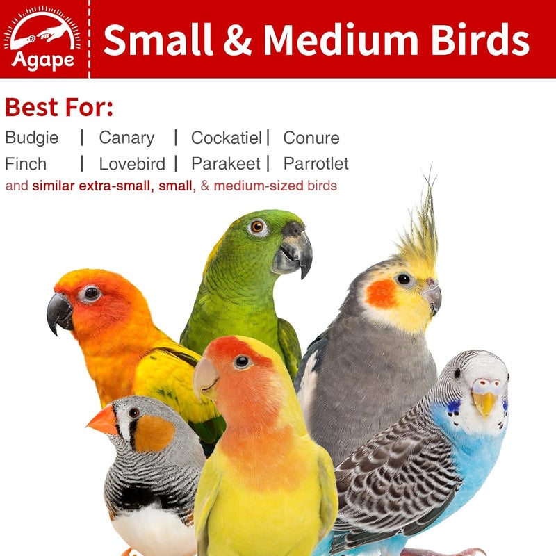 Agape Rotating Parrot Perch Toy, Natural Wooden Stand for Small & Medium Birds, Bird Cage Accessory with Exercise Wheel for Parakeets, Cockatiels Lovebirds Conures Finches Budgies - Image 5