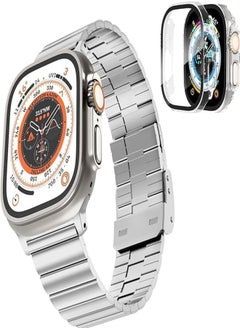 Next Next store Compatible with Apple Watch Ultra Band 2 49mm Case with Stainless Steel Metal Band, Hard PC Case with Glass Screen Protector with Band for Apple Watch Ultra 49mm 
