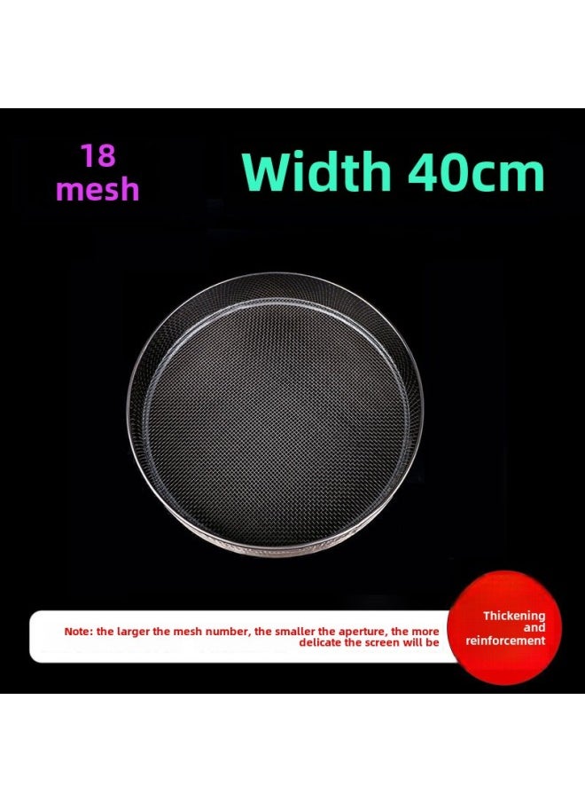 Generic - Sieve Flour Sieve Stainless Steel Sample Sieve Muffin Cat Sand Fine Rice Sieve Soybean Milk Fried Chicken Sesame Traditional Chinese Medicine Sugar Powder Tea-Colour:Diameter 40cm 18 Mesh/sponge Cake Sesame - Image 1