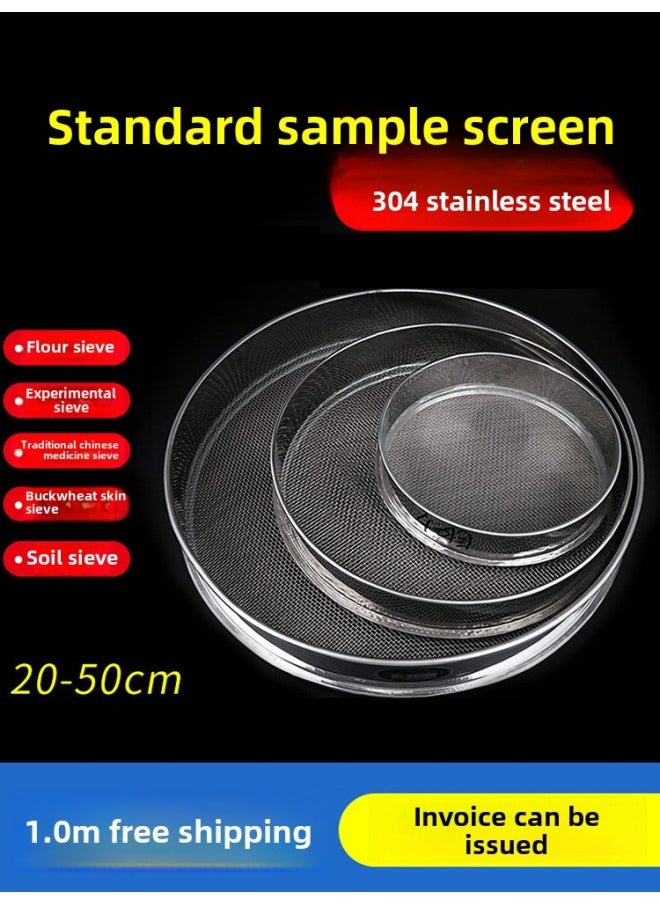 Generic - Sieve Flour Sieve Stainless Steel Sample Sieve Muffin Cat Sand Fine Rice Sieve Soybean Milk Fried Chicken Sesame Traditional Chinese Medicine Sugar Powder Tea-Colour:Diameter 40cm 18 Mesh/sponge Cake Sesame - Image 1
