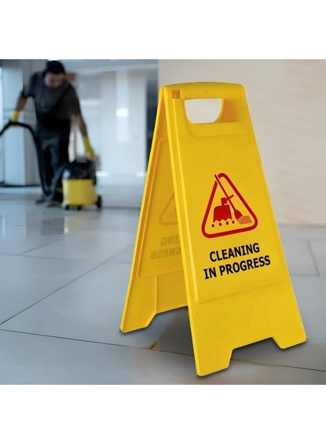 Poaker Wet Floor And Cleaning In Progress Sign Heavy-Duty Safety Floor Warning Sign For Commercial And Home Use  - Image 1