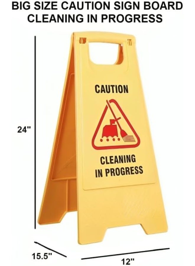 Poaker Wet Floor And Cleaning In Progress Sign Heavy-Duty Safety Floor Warning Sign For Commercial And Home Use  - Image 2