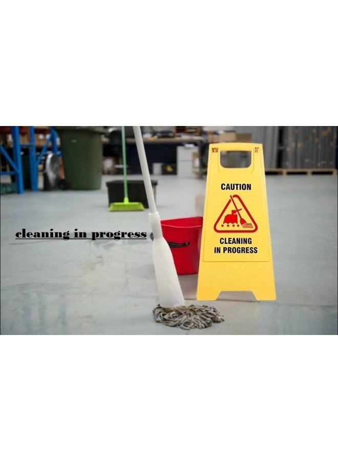 Poaker Wet Floor And Cleaning In Progress Sign Heavy-Duty Safety Floor Warning Sign For Commercial And Home Use  - Image 4