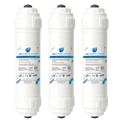 Shapure Quick Fit RO Inline Filter Kit – Sediment, Pre Carbon, Post Carbon Filters with Connectors | Compatible with All Domestic RO, UV & UF Water Purifiers - Image 1