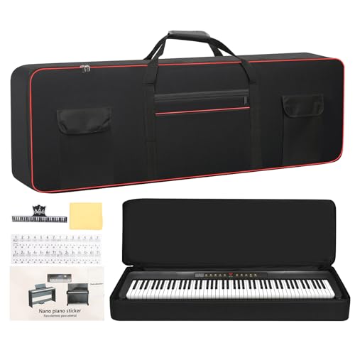 MUINS 88 Key Keyboard Case(Inner dimension: (53.5"*13"*6.7"),digital piano Keyboard carrying travel case Gig bag,thickened waterproof foldable Oxford cloth,Music Page Holder & Keyboard Stickers - Image 1