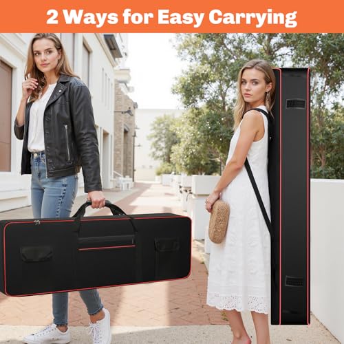 MUINS 88 Key Keyboard Case(Inner dimension: (53.5"*13"*6.7"),digital piano Keyboard carrying travel case Gig bag,thickened waterproof foldable Oxford cloth,Music Page Holder & Keyboard Stickers - Image 5