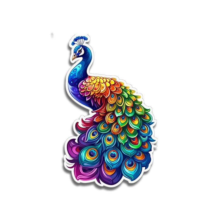 Haoser Pack of 9 Peacock Cutouts Craft Sheets | Paper Stickers | Peacock Paper Cutouts 2.5 Inch Size, DIY Craft, Art, School Projects & Home Decoration (Desgin-1) - Image 2
