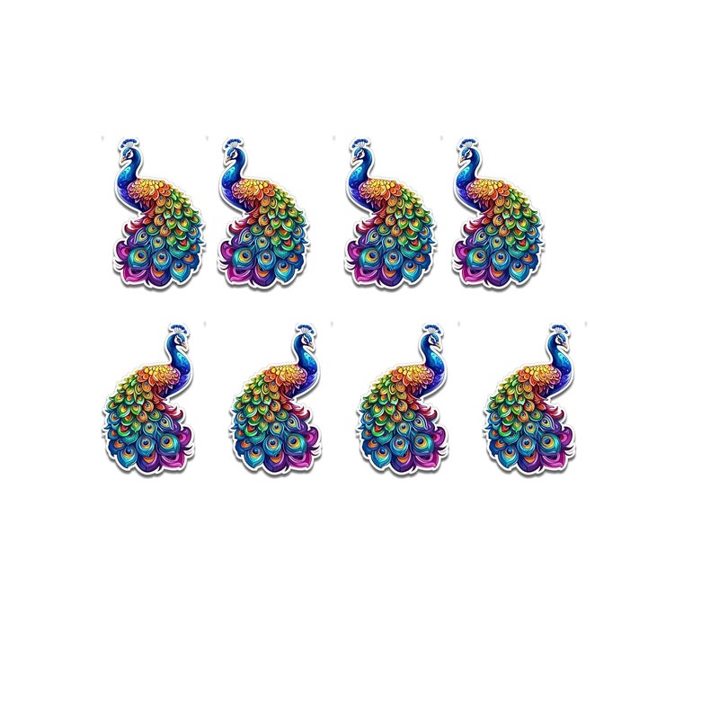 Haoser Pack of 9 Peacock Cutouts Craft Sheets | Paper Stickers | Peacock Paper Cutouts 2.5 Inch Size, DIY Craft, Art, School Projects & Home Decoration (Desgin-1) - Image 1